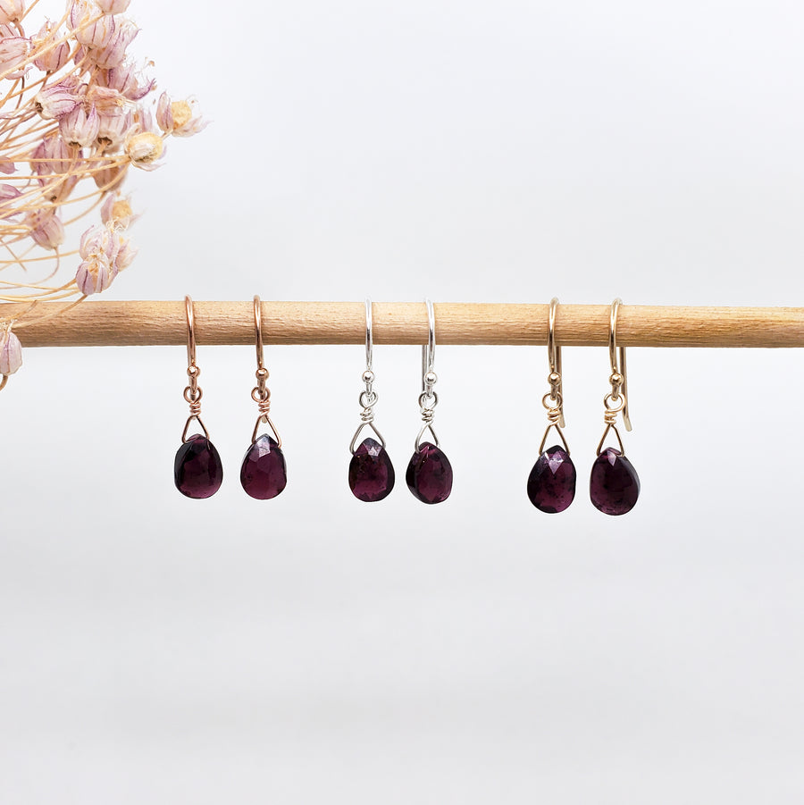 Garnet Drop Earring