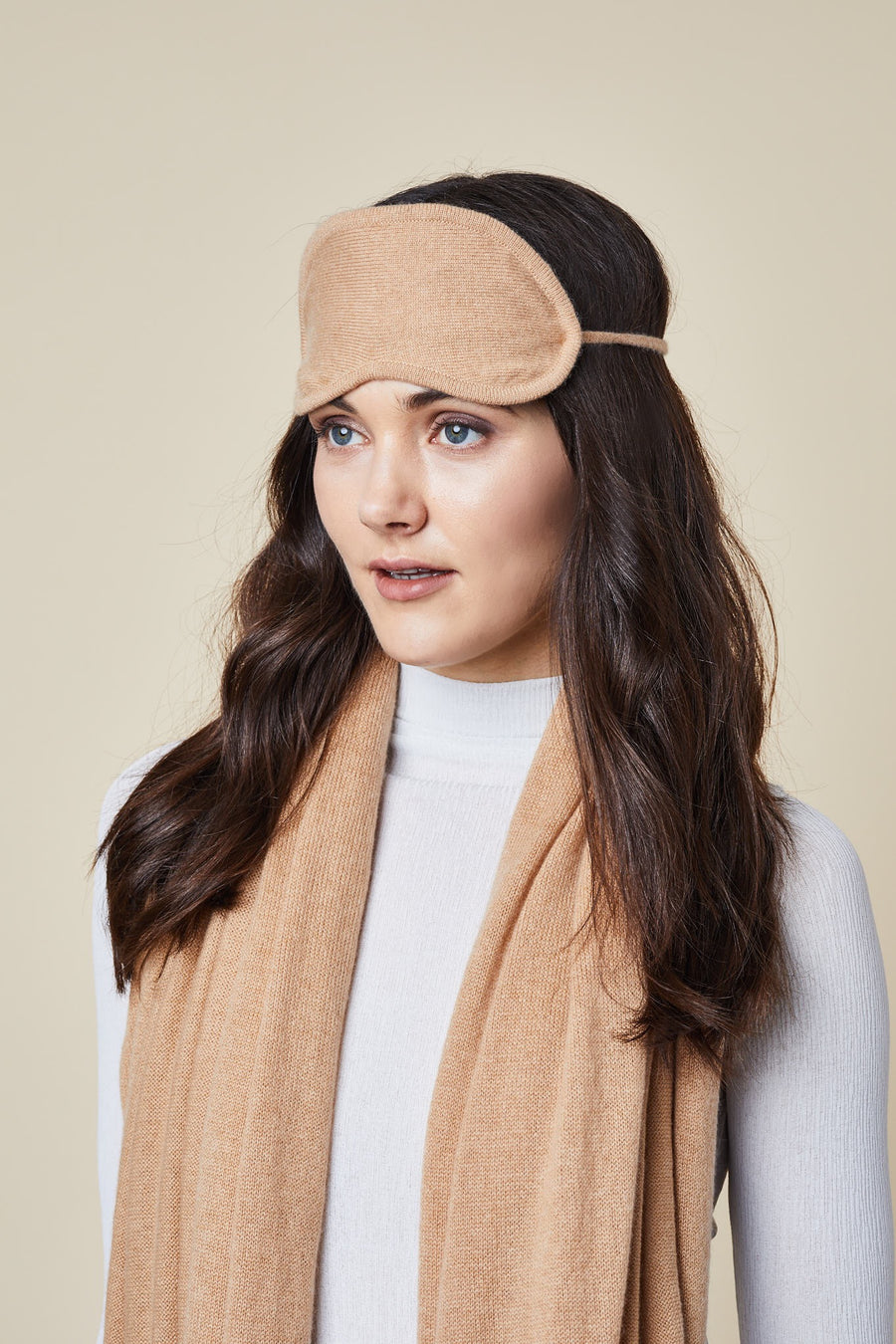Cashmere Eye Mask - Camel