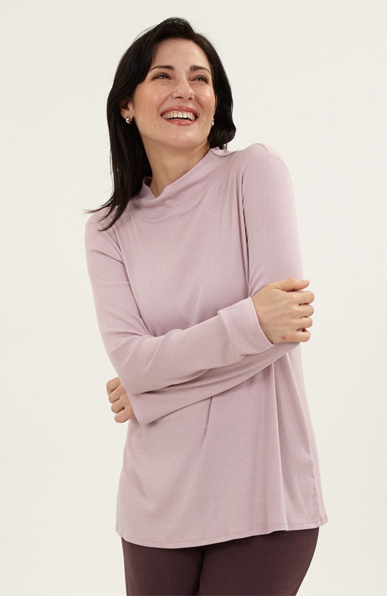 Ribbed Mock Neck