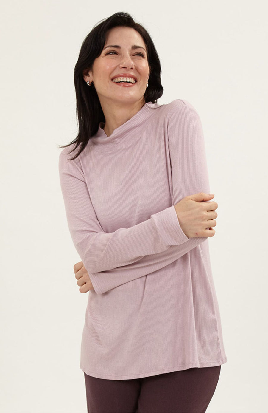 Ribbed Mock Neck