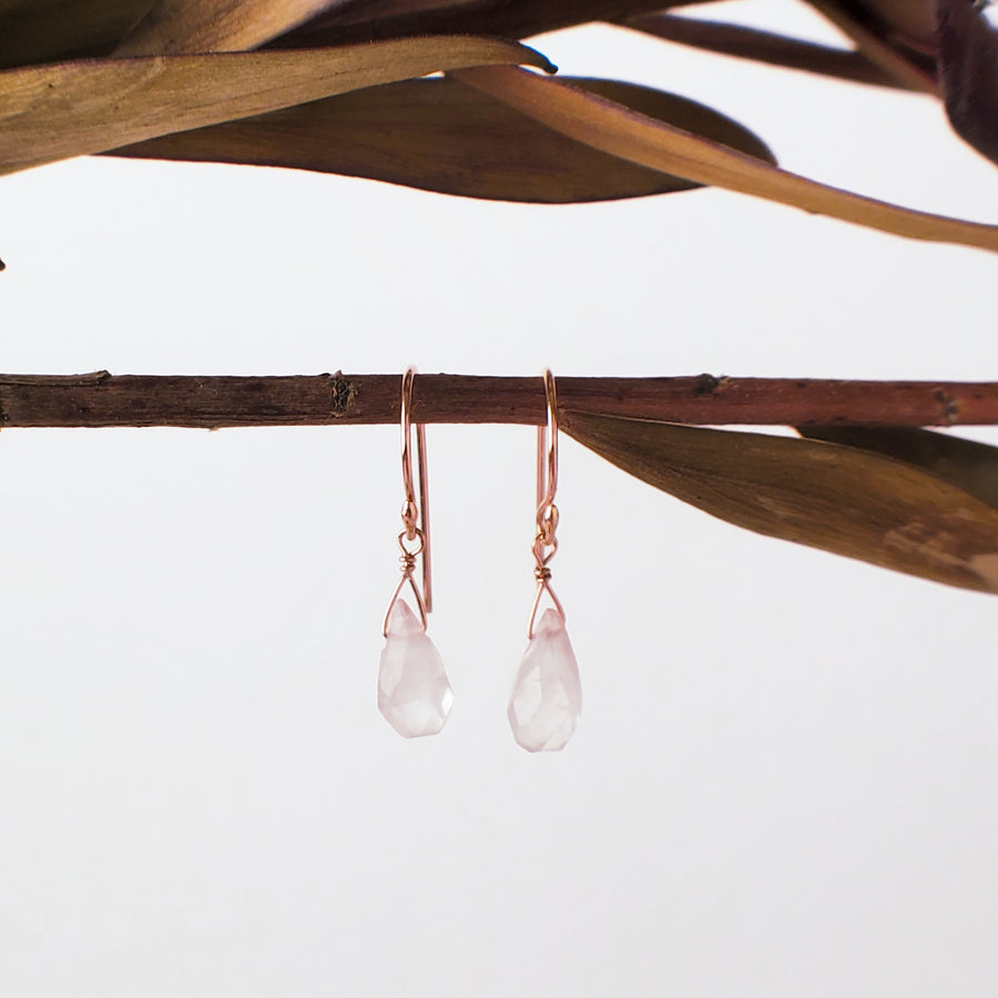 Rose Quartz Drop Earring