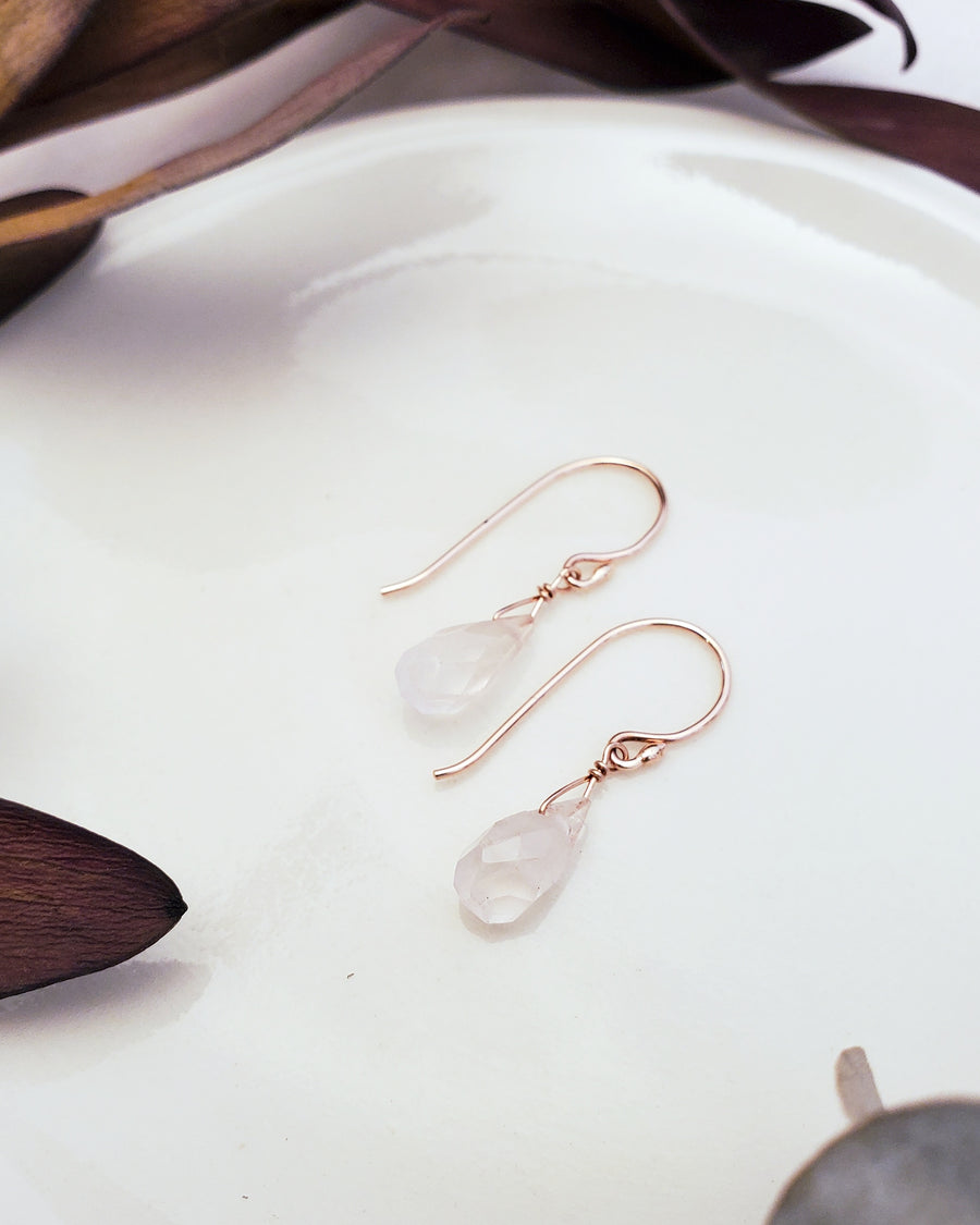 Rose Quartz Drop Earring