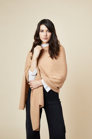 Cashmere Travel Wrap - Camel