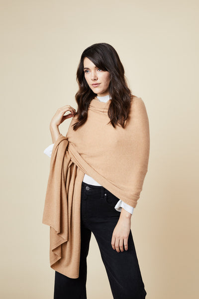 Cashmere Travel Wrap - Camel