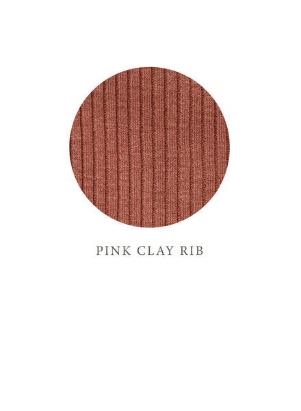 Pink Clay fabric swatched. Ribbed Modal fabric